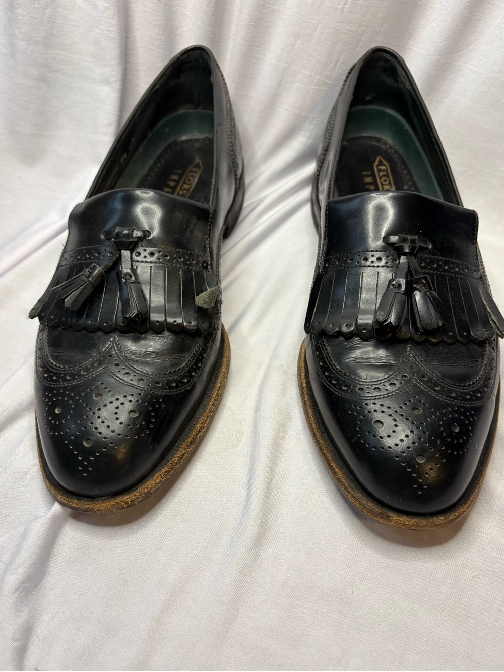 Black Tassel Kiltie Brogue Loafers - Men